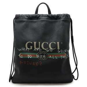 GUCCI Authentic Black Leather Backpack